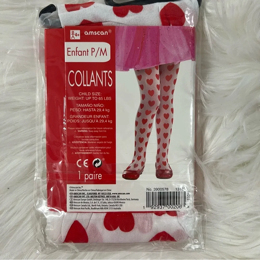 Heart print child tights NEW valentine’s Day Halloween costume queen of hearts